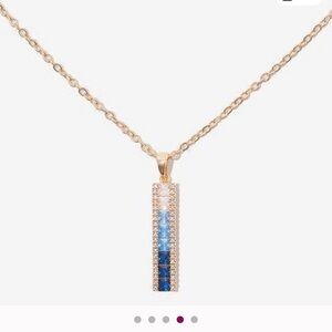Vince Camuto Gold Necklace with Blue Bar Accent